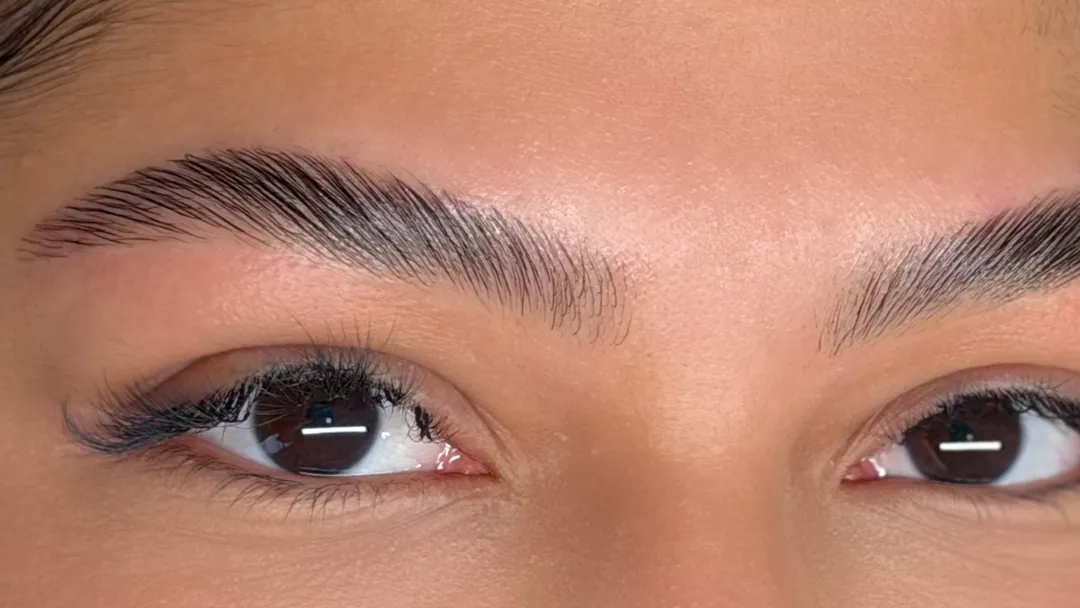 Brow Lamination result: defined, groomed brows