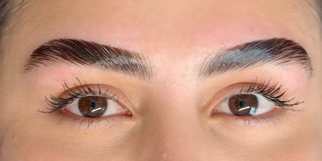 Brow result: natural, groomed brows shaped to the face