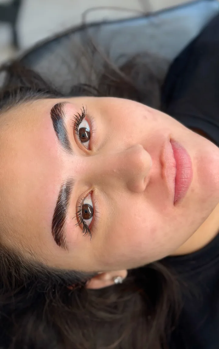 Brow Lamination result: groomed, lifted brows